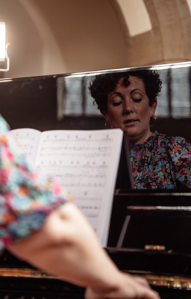 Sophie Crowley: pianist, accompanist, music teacher. Photo shot at St. John's Church, Harpenden. 